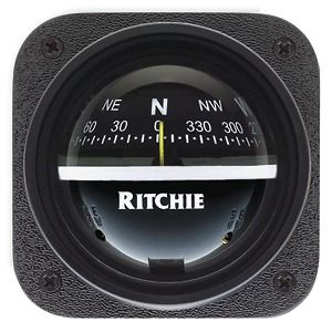 Ritchie V 537 Explorer Compass Bulkhead Mount Black Dial V 537