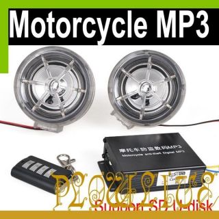 Anti theft Remote Motorcycle MP3 Speaker Stereo Audio System SD/Udisk
