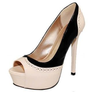 women s pink and black open toe platform high heel pumps