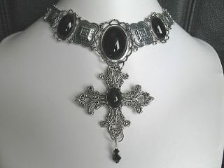 CHOKER/NECKLACE Big Cross**Gothic/Medieval/Ren/Pirate/Costume/**COLOR 