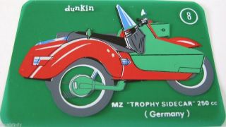mz trophy sidecar 250 vintage dunkin motorcycle card 8 time