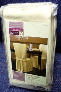 new one slip cover for dining room armless chair ivory
