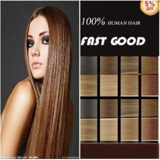   20227P​CS Clip in 100% Human Hair Extensions Straight 19colors New