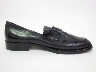 SALVATORE FERRAGAMO Mens Black Leather Heel Loafers Size 10