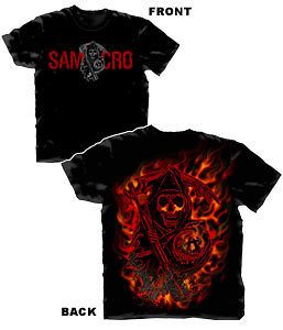 SONS OF ANARCHY Reaper Logo Flames M L XL XXL XXXL tee t Shirt NEW SOA 