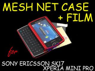 newly listed red mesh net slim hard case film for sony ericsson xperia 