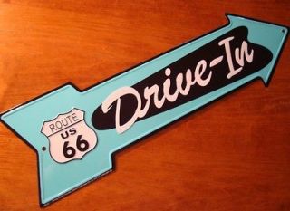 ROUTE 66 DRIVE IN ARROW SIGN Retro Vintage Car Diner Drive In Kitchen 