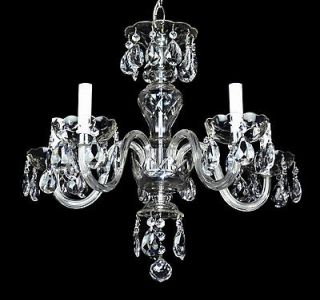 Antique Crystal Chandelier Light Waterford Style Vintage Rewired 