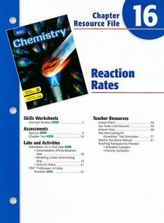   16 Reaction Rates by Rinehart and Winston Staff Holt Paperback