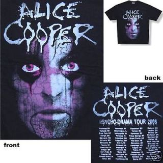 ALICE COOPER   PSYCHO DRAMA 2008 TOUR BLACK T SHIRT   NEW MEDIUM M