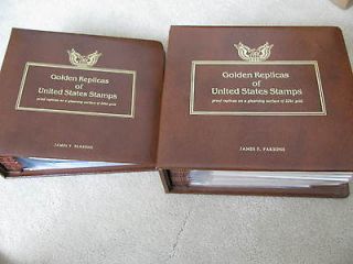 ALBUM GOLDEN REPLICAS OF UNITED STATES STAMPS 22K GOLD 1994 41 STAMPS