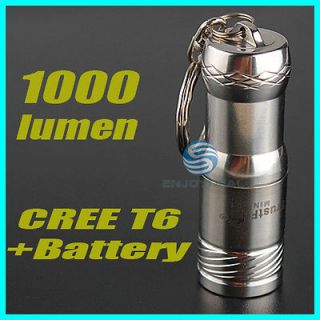 Mini 1000Lm TrustFire CREE XML T6 LED Flashlight Torch+ Keychain+CR123 