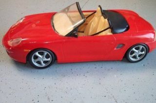 Red 1998 MATTEL Barbie Porsche Boxster Toy Car**GUC**Barb​ie Car 