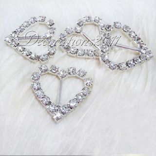 10 mini heart diamante buckle ribbon slider diy new from
