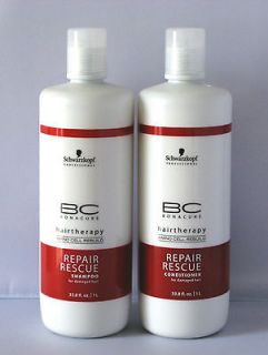 Schwarzkopf Bonacure Repair Rescue Shampoo Conditioner Liter Set 33.8 