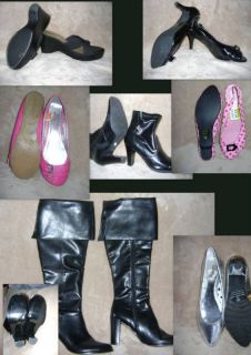 EUC Ladies Black Pink Sil​ver Shoes or Boots 7.5 8 8.​5