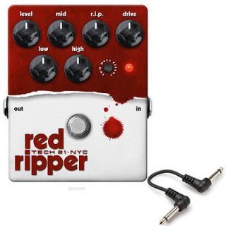 Tech 21 NYC Red Ripper Bass Distortion Pedal FREE 6 Patch Cable NEW