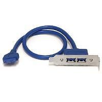 StarTech 2 Port USB 3.0 A Female Low Profile Slot Plate Adapter 