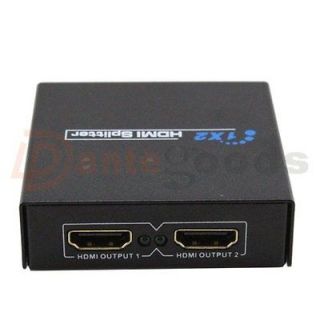 Newest 2 Port 1x2 HDMI Splitter Amplifier Switch box 1 Input 2 Output 