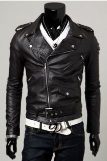 black leather biker jacket in Clothing, Shoes & Accessories