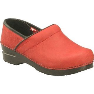 Womens Sanita Clogs Professional Lisbeth Oiled Casual Shoes Red *New 