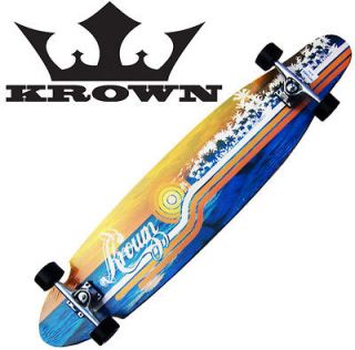 new krown complete kicktail skateboard longboard sunset one day 