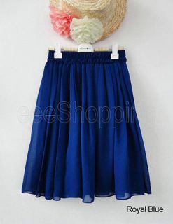   Double Layer Chiffon Pleated Short Skirt Elastic Waist Band Dress Q021
