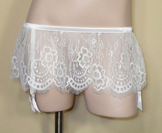 Victorias Secret Off White Lace Wedding Gartered Skirt M/L