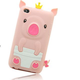 Soft Silicone Rubber Case Cover Light Pink Pig Piggie For iPod Touch 