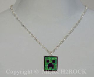 Authentic MINECRAFT Videogame Creeper Necklace Pendant NEW