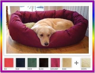 Large 52 Pet Dog Dogs Soft Luxury HD Sherpa Bagel Donut Bed Beds 6 