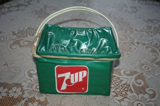 Vintage 7up 7 UP 7 up Soft Side Vinyl Picnic Cooler Zipper Top and 