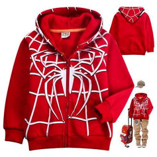 NWT Kids Boys Spider Man Winter Fleece Front Zip Hoodies Size#120 5 