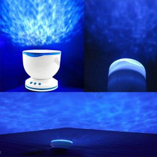 Romantic Ocean Sea Waves Projector Pot Mini Music  Speaker LED 