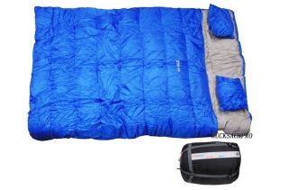 SLEEPING BAG R BLUE DOUBLE HIKING CAMPING KING SIZE COMPACT FOR TRAVEL 