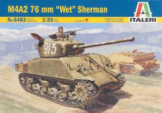ITALERI 1/35 SCALE M4A2 76MM WET SHERMAN MODEL KIT TANK