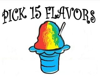 MIX AND MATCH ANY 15 FLAVORS***MIX Snow CONE/SHAVED ICE Flavor PINT