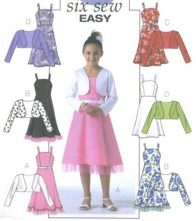 girls plus lined bolero jacket dress sewing pattern straps net