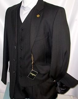 new arrival stacy adams black tone on tone mens suit suits