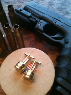 300 Winchester Magnum Brass Cufflinks USMC ARMY 300 WINMAG Sniper 