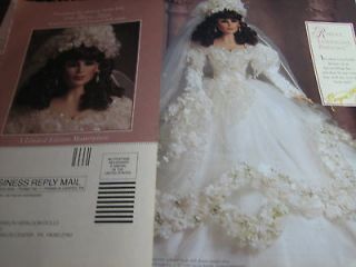 1998 Franklin Heirloom Maryse Nicole VANESSA Bride Doll AD 