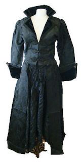 Steampunk Raven Gothic Victorian brocade long black jacket RR15
