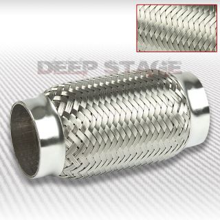 125X 6STAINLESS STEEL DOUBLE BRAIDED 4.25 FLEX PIPE EXHAUST 