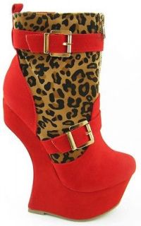 new red leopard snooki heeless boots size 10
