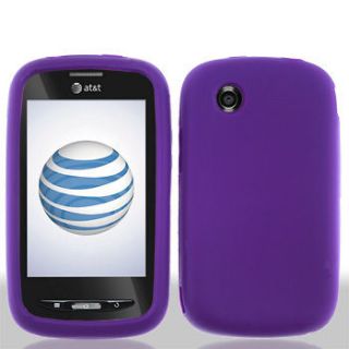 Purple Silicon Skin Gel Cover For Straight Talk ZTE Merit 990G/Avail