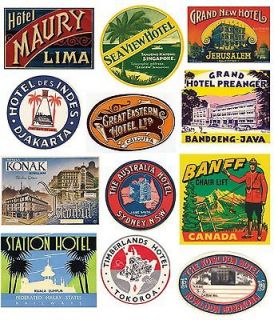 Reproduction Vintage Suitcase Steamer Trunk Luggage Labels 