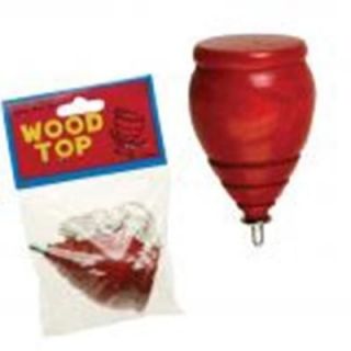 kids traditional 3inch wood spinning top new in package time