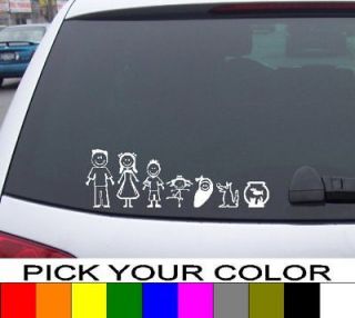 pc stick figure family decal sticker vinyl car time