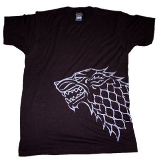 Game of Thrones Stark House Distressed Dire Wolf Sigil   Male Black 