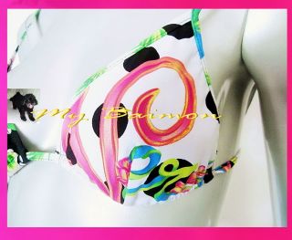VERSACE $225~Gorgeous​ Cabana *V* Signature String Bikini Top~ XS